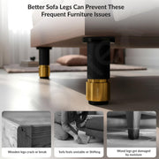 Plantex 4 Inch Sofa Leg for Bed Furniture/Aluminium Sofa Leg for Table/Support Legs/Furniture Leg - Pair of 2 (4 Piece) (DTS-77, Black & Gold)