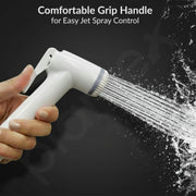 Plantex Jet Spray for Toilet/ABS Health Faucet with 1 Meter Shower Hose Pipe and Wall Hook/Health Faucet Set for Bathroom/Hand Gun for Toilet - (Jecquar, White)