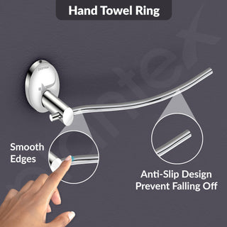 Plantex 304 Grade Stainless Steel Hand Towel Hanger/Napkin Holder for Wash Basin/Towel/Napkin Ring/Bathroom Accessories - Oreva (Chrome)