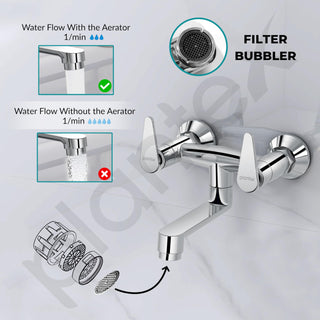 Plantex Pure Brass LEA-716 Non Telephonic Wall Mixer with Water Saving Faucet Nozzle/Mixer Tap for Bathroom with Brass Wall Flange-7 Year Warranty by Plantex (Mirror Chrome)