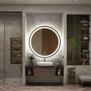 Plantex Glass Mirror With Light With 3 Tone/Touch Wall Mount Mirror For Bedroom/Dressing Room/Living Room - Round Shape (24 Inch), White