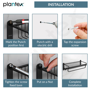 Plantex Space Aluminium Bathroom Hangers for Clothes/Towel Holder in Bathroom/Towel Stand/Bathroom Accessories (22 Inch) Matt Black