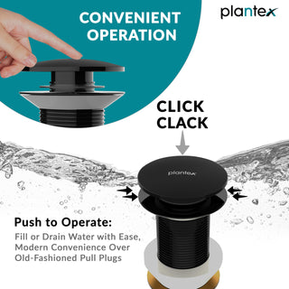 Plantex Waste Coupling for Wash Basin/Pure Brass 5 inch Drain Out let System Full Thread Pop up Coupling for Wash Basin/Wash Basin Accessories (Matt Black - Pack of 1)