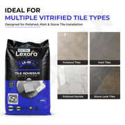 Plantex Lexora Tile Adhesive for Terracotta/Ceramic & Quarry Tiles/Polymer Modified Cement Adhesive for Floor & Wall Tiles Fixing/ Kitchen & Bathroom  Use - 20kg (LX-03, White)
