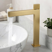 Plantex Brass Wash Basin Mixer Tap/Thermostatic Hot & Cold Basin Mixer Faucet/Deck Mount Pillar Spout for Bathroom Sink - Pack of 1 (APS-4605, Brushed Gold)