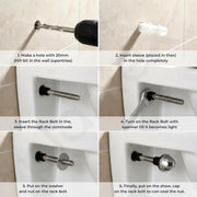 Plantex Rack Bolt for Wall Hung Commode/Stainless Steel EWC – 7 Inch, 16mm Thick Heavy Duty Wall Mount Commode Bolt Set with Complete Installation Accessories – Chrome
