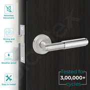 Plantex Bathroom Door Lock/Heavy Duty Door Lock for Bathroom & Balcony/Mortise Keyless Locks for Bathroom/Store Room/Balcony/with Baby Latch (603 -  Chrome & Satin White)