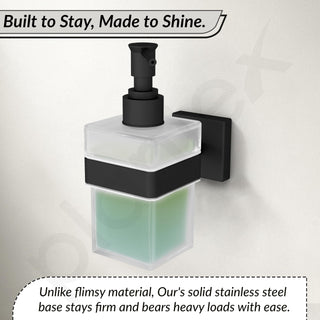 Plantex Stainless Steel Liquid Soap Dispenser for Bathroom/Liquid Shampoo Dispenser/Hand wash Dispenser/Bathroom Accessories - Aqua (Black)