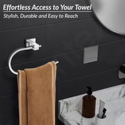 Plantex 304 Grade Stainless Steel Napkin Holder for Wash Basin/Hand Towel Holder/Hanger Bathroom Accessories - Splash (Chrome)
