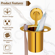 Plantex Tumbler Holder for Bathroom/304 Grade Stainless Steel Toothbrush Holder/Toothpaste/Razor Holder/Bathroom Accessories - Pack of 1 (Gold)