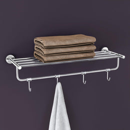 Plantex Stainless Steel 24 Inch Towel Rack for Bathroom/Towel Holder/Towel Stand/Towel Hanger/Bar/Bathroom Accessories - Pack of 1 (Chrome)