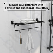 Plantex Towel Rack for Bathroom/304 Grade Stainless Steel Towel Stand/24 Inch Towel Hanger/Towel Holder/Bathroom Accessories - Pack of 1 (PMB-2401, Z-Black)
