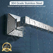 Plantex 304 Grade Stainless Steel Towel Holder/Hanger for Bathroom/Single Towel Rod/Bar/Stand/Bathroom Accessories - Pack of 1, Squaro (24 inch - Chrome)