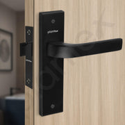 Plantex Heavy Duty Door Lock ÃƒÂ¢Ã¢â€šÂ¬Ã¢â‚¬Å“ Bathroom Door Lock/Mortise 8inch Keyless Plate Handle Set for Home/Bathroom/Store Room/Balcony/Office with Baby Latch (8107, Z-Black)
