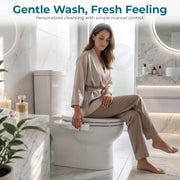 Plantex Bidet Seat Attachment for Western Toilet/Dual Nozzle Toilet Bidet Sprayer/Front & Rear Wash/Adjustable Water Pressure/Non-Electric Hygienic Toilet Attachment - White