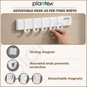 Plantex Folding Towel Rack with Magnetic Hook Rail/Stainless Steel 24 Inch Towel Holder with 5 ABS J-Shape Hooks for Bathroom/Wall Mounted Towel Stand for Clothes – Chrome