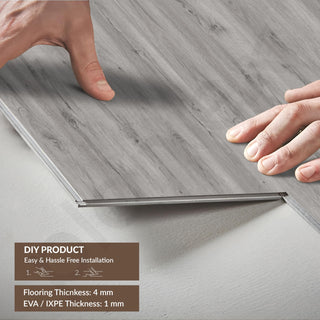 Plantex SPC Tiles for Floors/Interlocking Sound Insulated Flooring Planks/Click N Lock Wooden Flooring for Bedroom/Kitchen-60 Square Feet/20 Tiles,Classic Scarbo-DIY Installation(Water&Fire Resistant)
