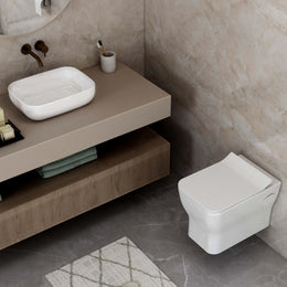 Plantex Ceramic Bathroom White Commode and Wash Basin Set/Rim Washdown Flush/P Trap Commode for Toilet/Wash Basin for Bathroom - Combo - (White)