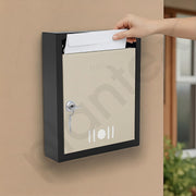Plantex Letter Box - Mail Box/Post Box/Complaint Box/Suggestion Box/Donation Box/Letter Box for Home gate with Secure Lock (Black & Ivory) - Wall Mount A4 Size