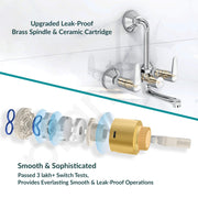 Plantex Pure Brass Wall Mixer for Bathroom 2 in 1 with L-Bend Connector/Tap Mixer/Nickel Chrome Mirror Finish Mixture Tap with Water Saving Aerotor - (DOL-2320-Chrome)