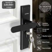 Plantex Door Lock Set - Main Door Lock Plate Handle Set/Mortise Lock with 3 Keys/Lock Body and Cylinder - Pack of 1 (OHMH-81, Z-Black)