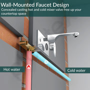 Plantex Pure Brass Basin Mixer Tap /Hot and Cold Water Tap with Brass Wall Flange and Teflon Tape/Water Tap - (Orna-227, Chrome)