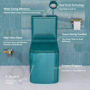 Plantex Commode for Toilet - Ceramic Western One Piece With Soft Closing Seat, S Trap Outlet (M05, Green)
