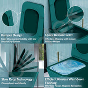 Plantex Imported Italica Commode for Toilet/Rimless Ceramic Wall Hung Western Toilet/Washdown Flush Bathroom Commode with Toilet Seat Cover - P Trap Outlet - (Aqua Green, Matt)