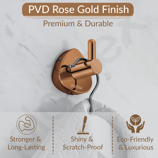Plantex J4 Stainless Steel Clothes Hanger for Wall/Hangers for Bathroom/Robe Hook/Bathroom Accessories (PVD Rose Gold Finish) Angel