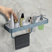 Plantex 4in1 Shelf for Bathroom/Aluminium and Acrylic Shelf with Tumbler Holder, Liquid Soap Dispenser and Napkin Holder for Home/Office/Hotel - Pack of 1 (Grey and Milky White)