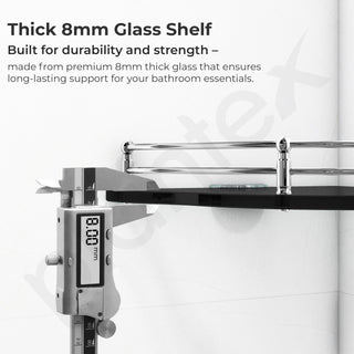 Plantex Premium Black Glass Shelf for Living Room/Bathroom Glass Shelf/Kitchen Corner Shelf Wall Mount Flower Shape - Premium Bathroom Organizer (9x9 Inches - Pack of 3)