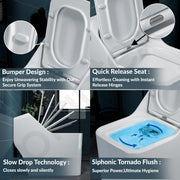 Plantex Imported Platinum One Piece Western Commode for Toilet/Rimless Siphonic Vaccum Commode with Soft Close Toilet Seat Cover - S Trap Outlet ( White )
