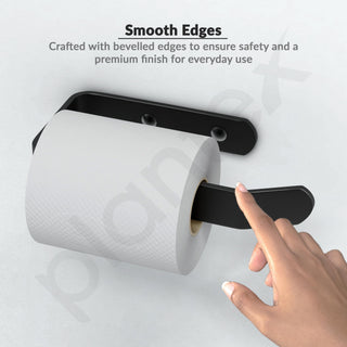 Plantex Space Aluminium Toilet Paper Roll Holder/Tissue Paper Holder/Toilet Tissue Paper Holder for Bathroom Accessories (Black)