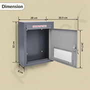 Plantex All-in-One Letter/Suggestion/Post/Donation Organizer for Office & Home Gate with Secure Lock - Pack of 10 (Grey), Wall Mounted