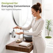 Plantex Liquid Soap Dispenser for Bathroom 304 Grade Stainless Steel Shampoo Dispenser Square Hand Wash Dispenser Bathroom Accessories Pack of 1 Regent Chrome