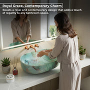 Plantex Tabletop Wash Basin for Bathroom/Designer Hand Wash Sink /Oval Countertop Bathroom Sink/Home/Office (21.5 x 13.5 x 6 Inch)
