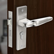 Plantex Heavy Duty Door Lock Set - Main Door Lock Handle Set/Mortise Locks with 3 Keys, Brass Body & Cylinder (8064 - Steel Satin & Chrome)