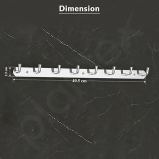 Plantex Wall Hooks for Hanging Cloth/Stainless Steel Towel Hangers/Bathroom Robe Hooks/Door Hangers/Wall Hook Rack/Hook Rail for Hanging Keys - 8 Hooks (Pack of 3, Chrome)