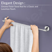 Plantex 304 Grade Stainless Steel Towel Holder in Bathroom/Single Towel Rod for Bathroom/Cloth Hanger/Bathroom Accessories - Nipron (Chrome - 24 inch)