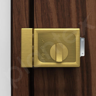 Plantex Heavy Duty Tri Bolt Keypad Lock with Key & Knob for Main Door/Suitable on Single Door for Home,Office,Hotel (Brass Antique)