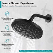 Plantex ABS Round Head Shower/10 Inch Overhead Rain Shower for Bathroom/Shower for Home/Hotel/Adjustable Shower Head for Bathroom - Pack of 1 (Black, D609)