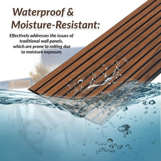 Plantex Wall Panel/PVC Louver Panel for Wall with Size - 12 Inch x 10 Ft/Durable, Lightweight, and Stylish Panels for Office/Hotel/Ideal for Walls & Ceilings - Pack of 1 (Brown, 5034)