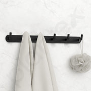Plantex Wall Hooks for Hanging Cloth/Stainless Steel Towel Hangers/Bathroom Robe Hooks/Door Hangers/Wall Hook Rack/Hook Rail for Hanging Keys - 6 Hooks (Pack of 1, Black)