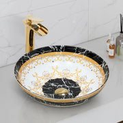 Plantex Ceramic Round Wash Basin for Bathroom/Designer Table Top Basin/Countertop Vessel Sink for Restaurant/Hotel - (15.5x15.5x4.5 Inch)