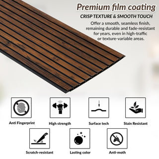 Plantex Wall Panel/PVC Louver Panel for Wall with Size - 12 Inch x 10 Ft/Durable, Lightweight, and Stylish Panels for Office/Hotel/Ideal for Walls & Ceilings - Pack of 1 (Espresso Brown, 5035)