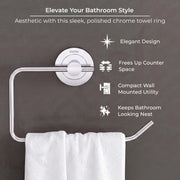 Plantex Towel Ring for Bathroom/Stainless Steel Towel Holder/Towel Hanger for Washbasin/Bathroom Accessories - Pack of 1 (Chrome)