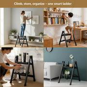 Plantex Ladder for Home/GI Steel Foldable 2 Step Ladder/Wide Anti Slip 2 Step Ladder - (Black)