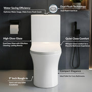 Plantex Commode for Toilet/Ceramic One Piece Toilet/Rimless Washdown Flush Commode with Soft Closing Toilet Seat - S Trap (White, APS-2019)