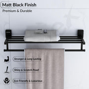 Plantex 304 Garde Stainless Steel 24 inch Towel Hanger for Bathroom/Towel Rod/Bar/Towel Stand/Bathroom Accessories - Darcy (Black)