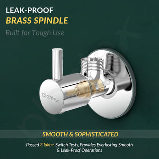Plantex Single Lever Angle Cocke for Bathroom with Brass Spindle/Angle Valve with Wall Flange and Teflon Tape/Stop Cock for Wash Basin/Kitchen- Pack of 1 (MKS-1274-Chrome)